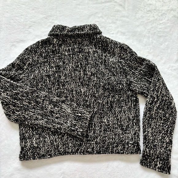 JASON WU Long Sleeve Tweed Collared Cropped Snap Front Blazer Jacket--2 - Picture 12 of 16